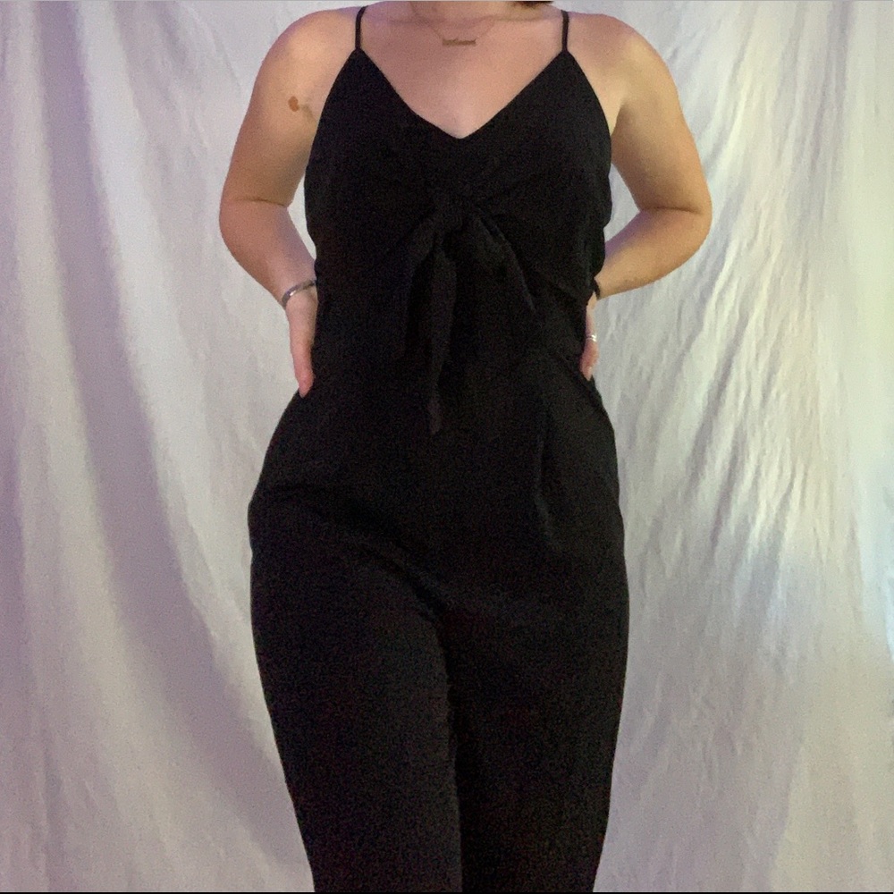 Black cotton jumpsuit